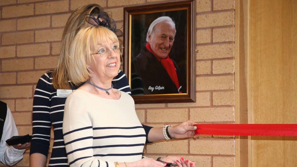 Sue Gilpin cuts the ribbon to open the press room named in honour of her late husband Ray