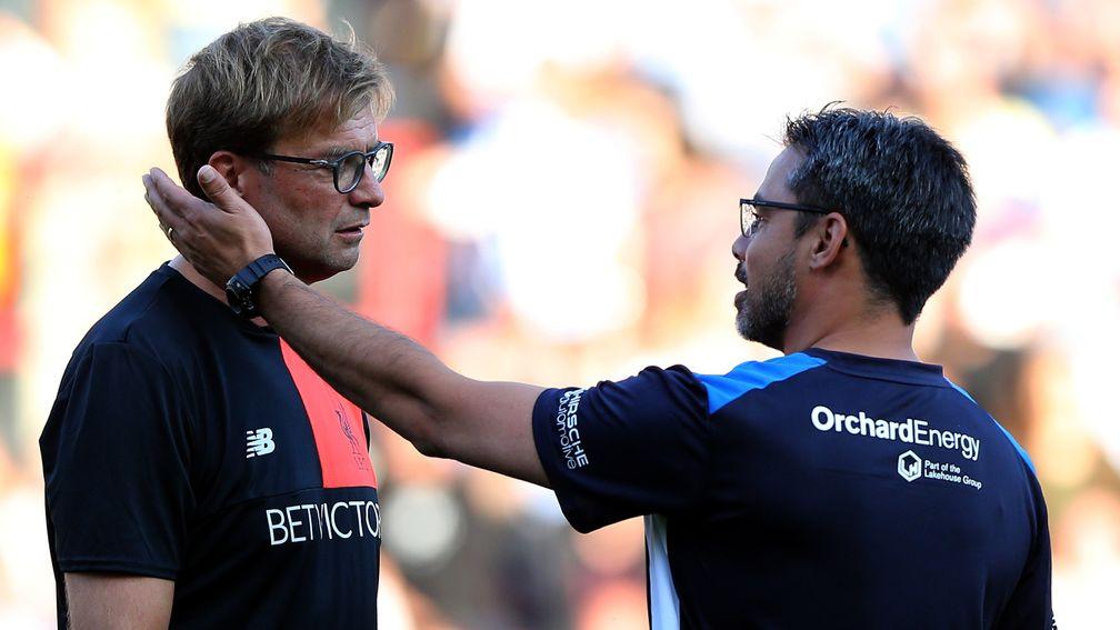David Wagner (right) is aiming to get one over his friend Jurgen Klopp