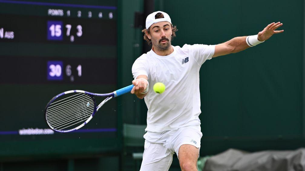Jordan Thompson served 13 aces in his 7-5 6-4 5-7 6-3 second-round victory over former world number four Kei Nishikori