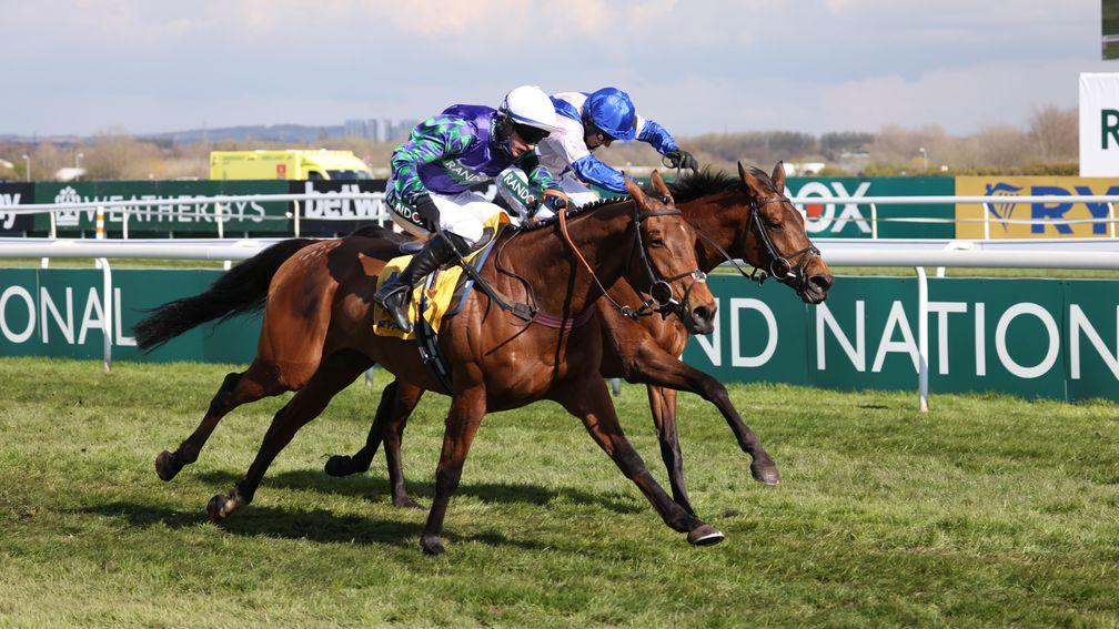 Thyme Hill and Tom O'Brien (left) get the better of Roksana and Harry Skelton