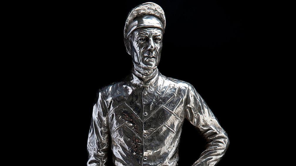 Star lot: the solid silver statue of Lester Piggott