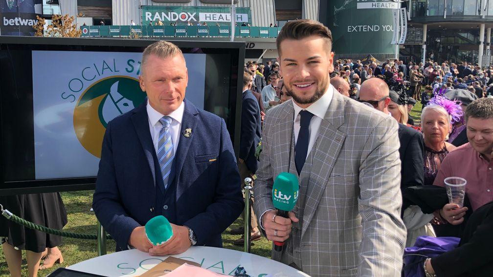 Chris Hughes with Matt Chapman on ITV's Social Stable at Aintree on Grand National day