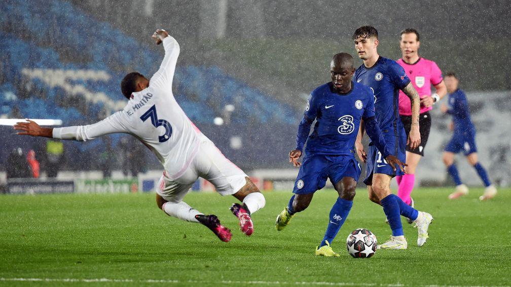 N'Golo Kante (right) excelled in Chelsea's first leg against Real Madrid