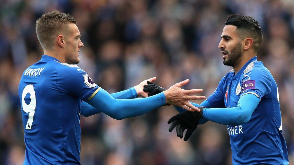Leicester's Jamie Vardy and Riyad Mahrez