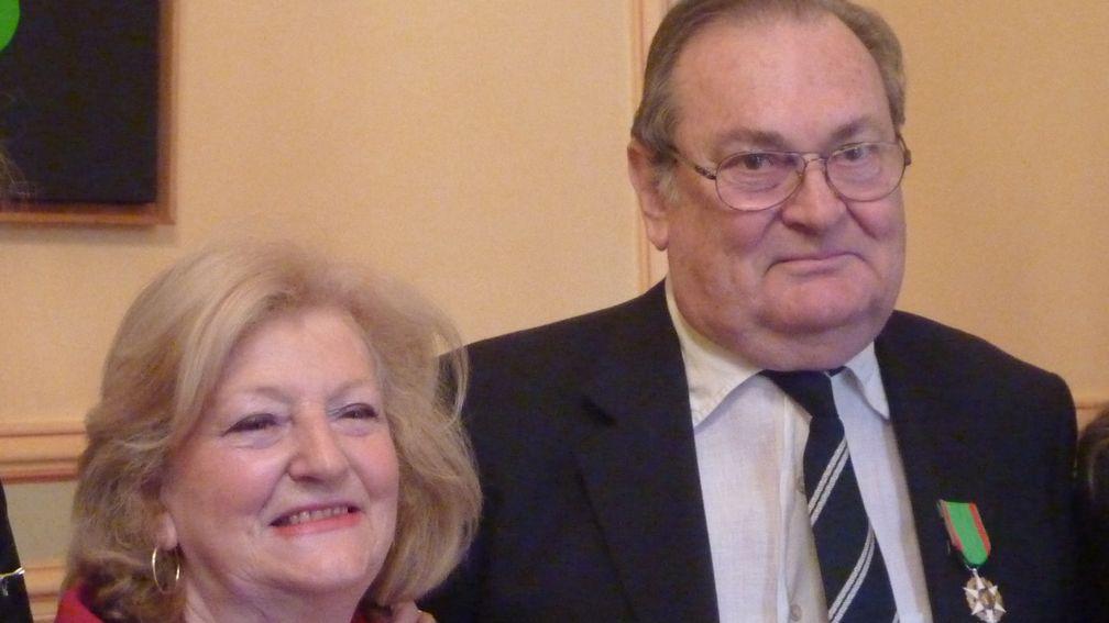 Desmond Stoneham and wife Evelyne in 2013 at the ceremony for his induction into France's Order of Merit