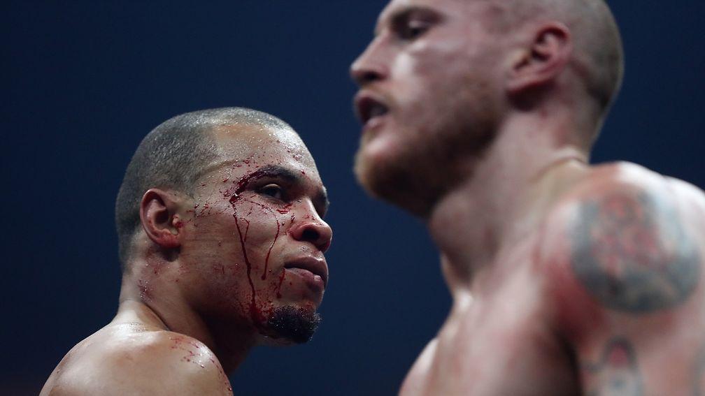 Chris Eubank jnr is bloodied up against George Groves