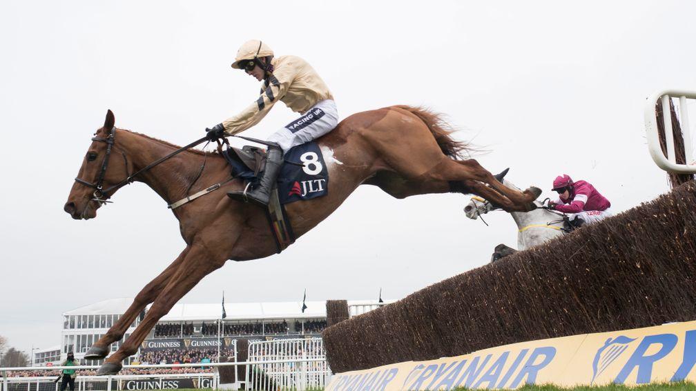 Yorkhill and Ruby Walsh on the way to giving Willie Mullins' his first win of the festival in the JLT  Novices' Chase