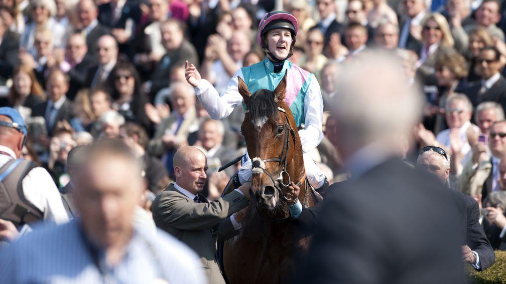 Frankel and Tom Queally after the 2000 GuineasNewmarket Guineas Meeting 30.4.11 Pic:Edward Whitaker