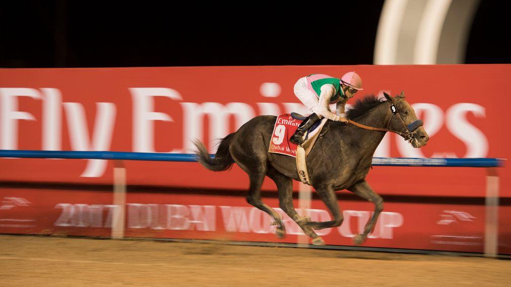 Arrogate and Mike Smith win the 2017 Dubai World Cup