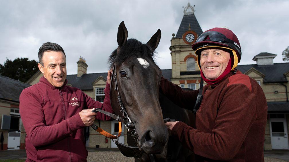 Darryll Holland and Kieren Fallon just after the partnership was launched Pic: Edward Whitaker