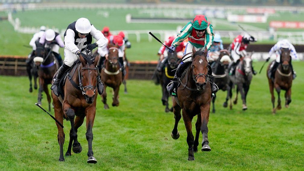 Adagio (right) finished under a length from West Cork in the 2021 Greatwood Hurdle