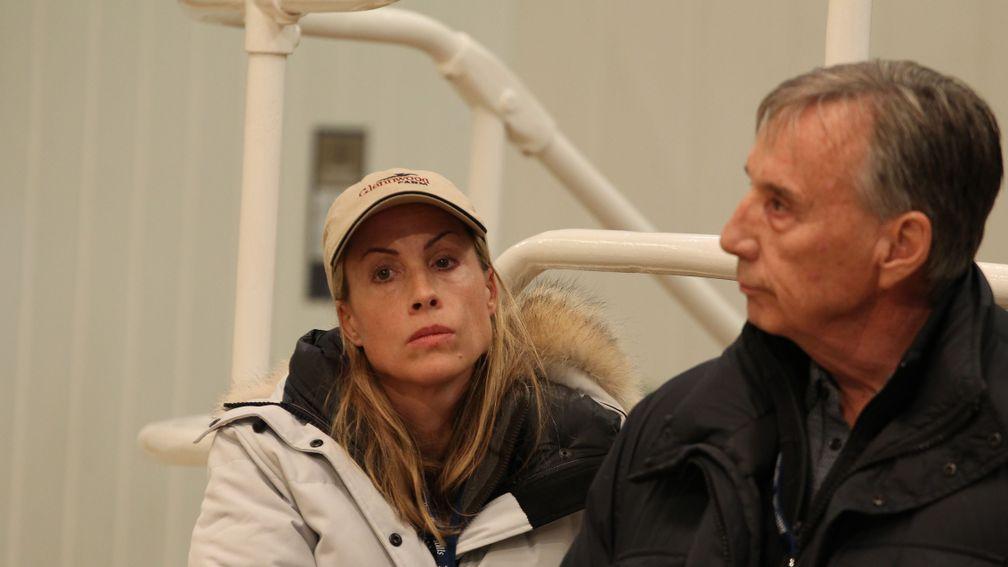 Tanya and John Gunther in the bidders' area before securing Weekday for 400,000gns