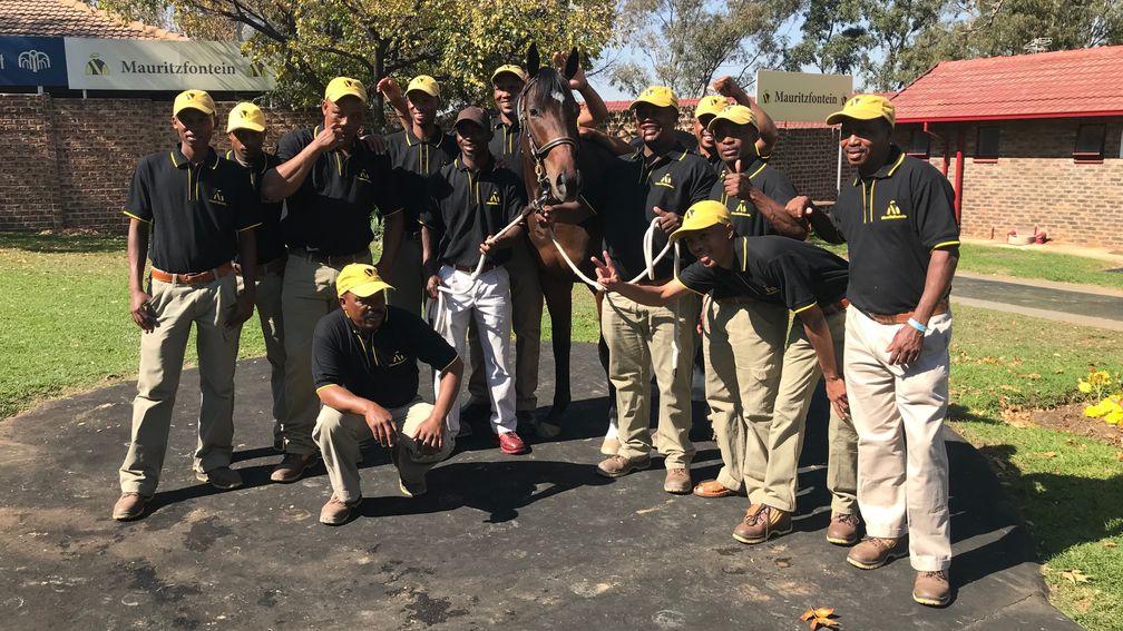 The Mauritzfontein team with Spero Optima after he fetched R800,000 at the National Yearling Sale in Johannesburg