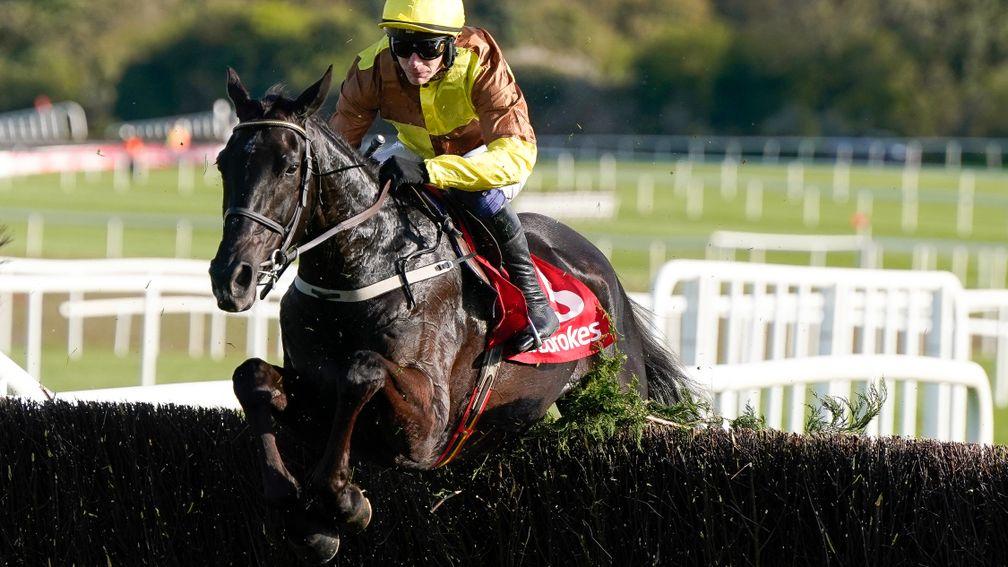 Galopin Des Champs and Paul Townend clear a fenc during the Ladbrokes Punchestown Gold Cup at Punchestown on Wednesday