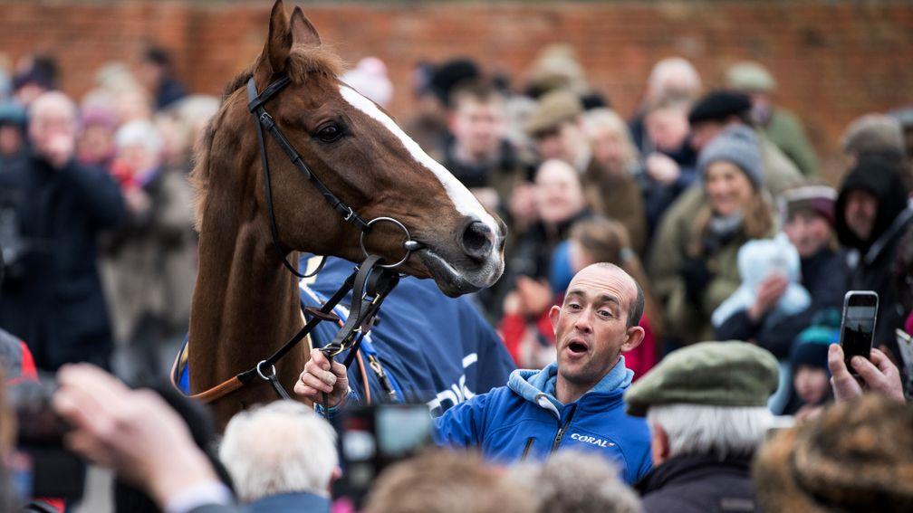 Stable star: Cheltenham Gold Cup hero Native River with travelling head man Richard Young