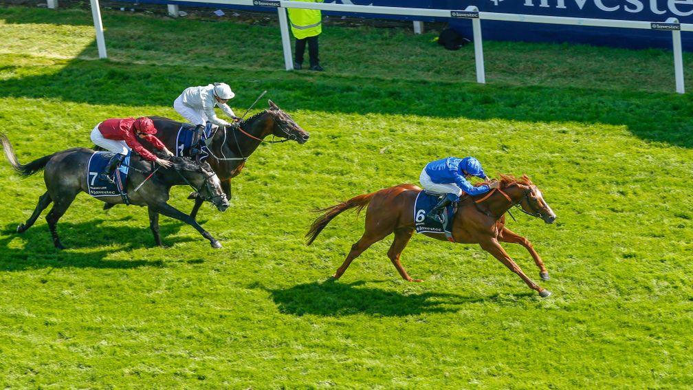 Masar (William Buick) wins from Dee Ex Bee in the Derby at Epsom