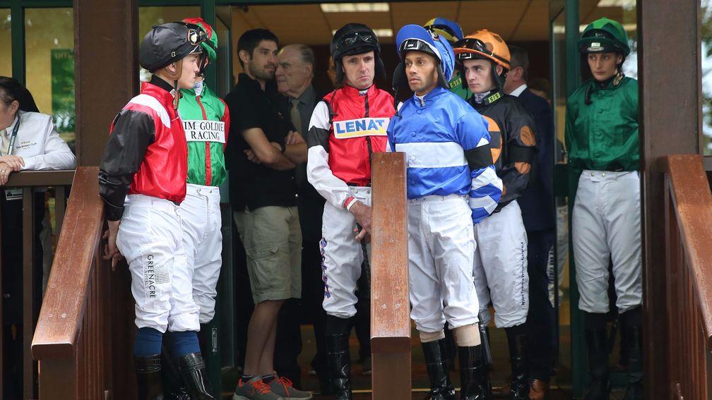 Jockeys paid their respects to Stephen Yarborough on Saturday evening