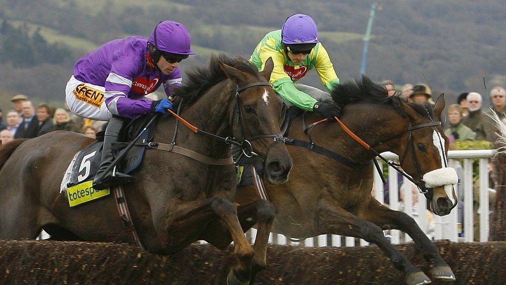 As good as it gets: Kauto Star (right) goes head to head with Denman in the 2009 Cheltenham Gold Cup