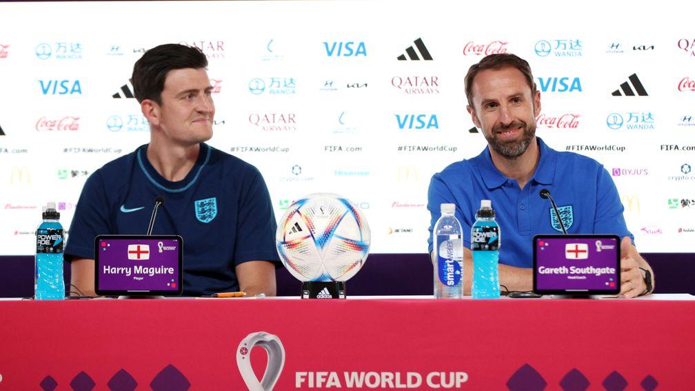 Harry Maguire (left) is a trusted lieutenant of England manager Gareth Southgate