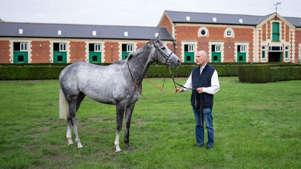 The past and the present at Heath House: the trainer at his historic yard with current superstar Alpinista
