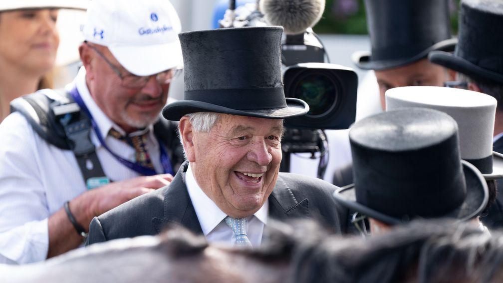 Sir Michael Stoute after Desert Crown's win in the Derby