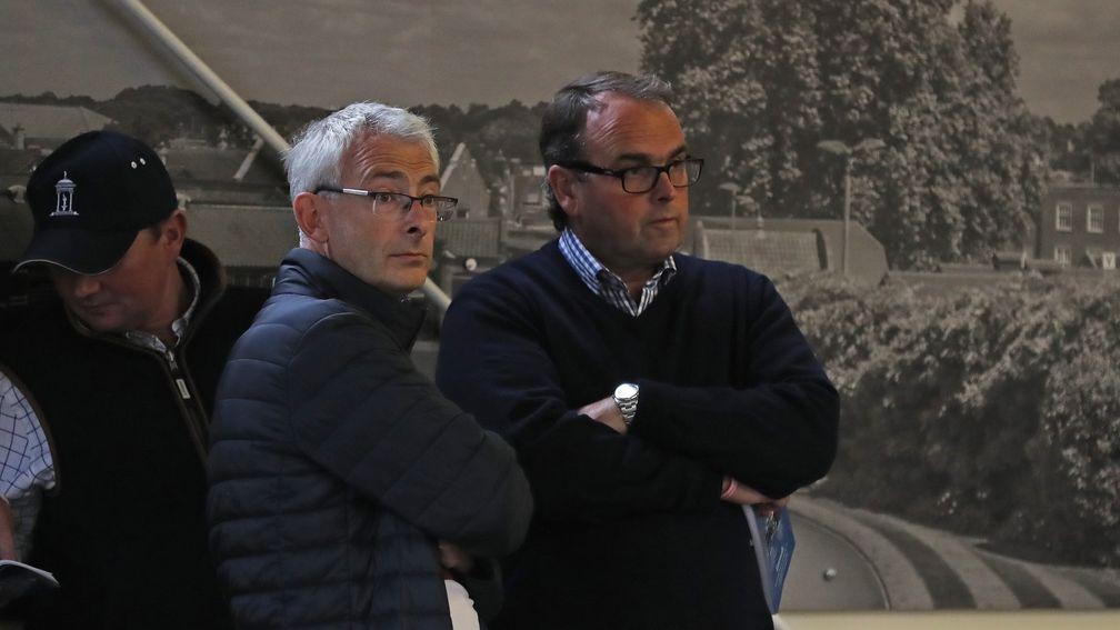 Anthony Bromley and Alan King in the bidding area in the Ascot sales ring