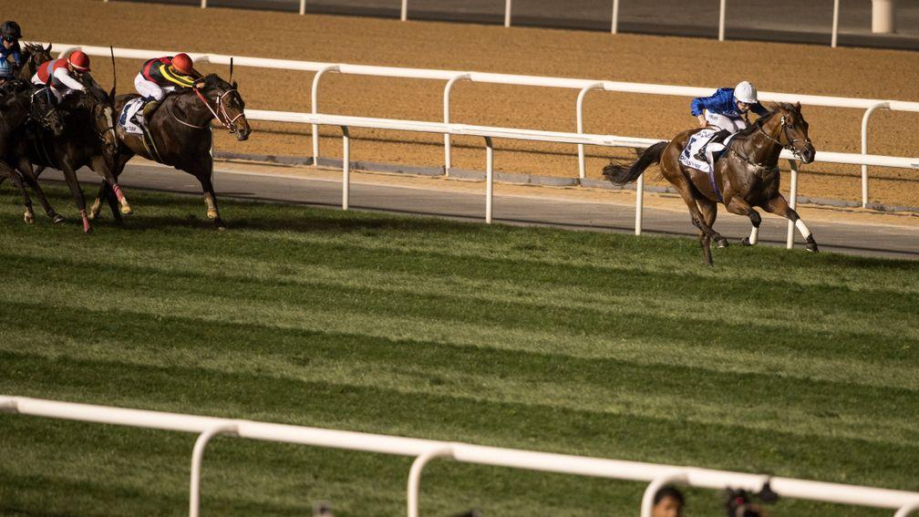 Benbatl glides to victory in the Dubai Turf for Oisin Murphy