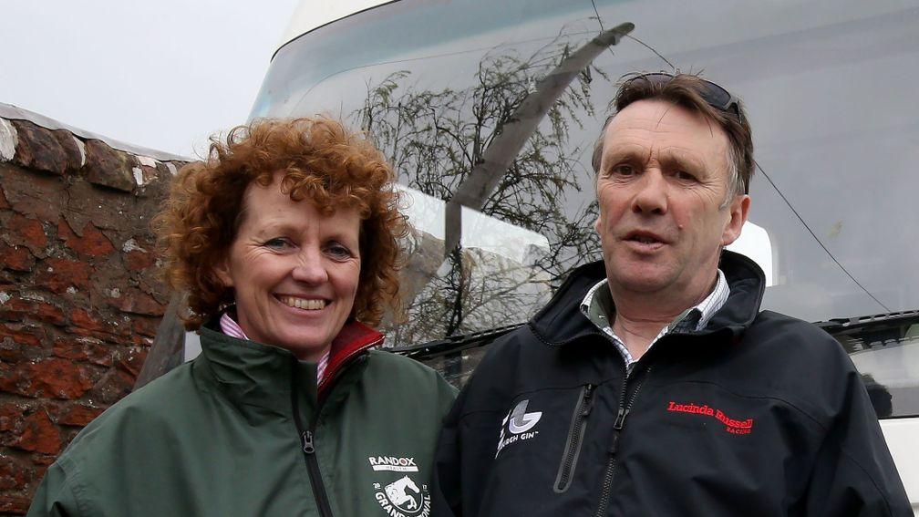 Lucinda Russell & Peter Scudamore BACK HOME THE MORNING AFTER THE NATIONAL with Camper Van 9/4/17Photograph by Grossick Racing Photography 0771 046 1723