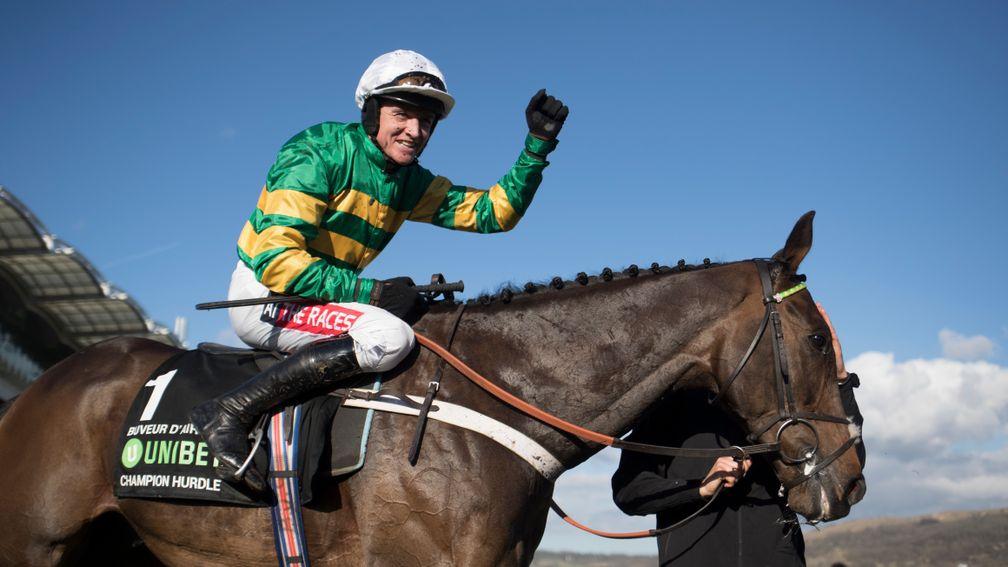 After missing last year’s festival due to injury, Barry Geraghty scores in the Champion Hurdle on Buveur D’Air, who won in 2017 under Noel Fehily