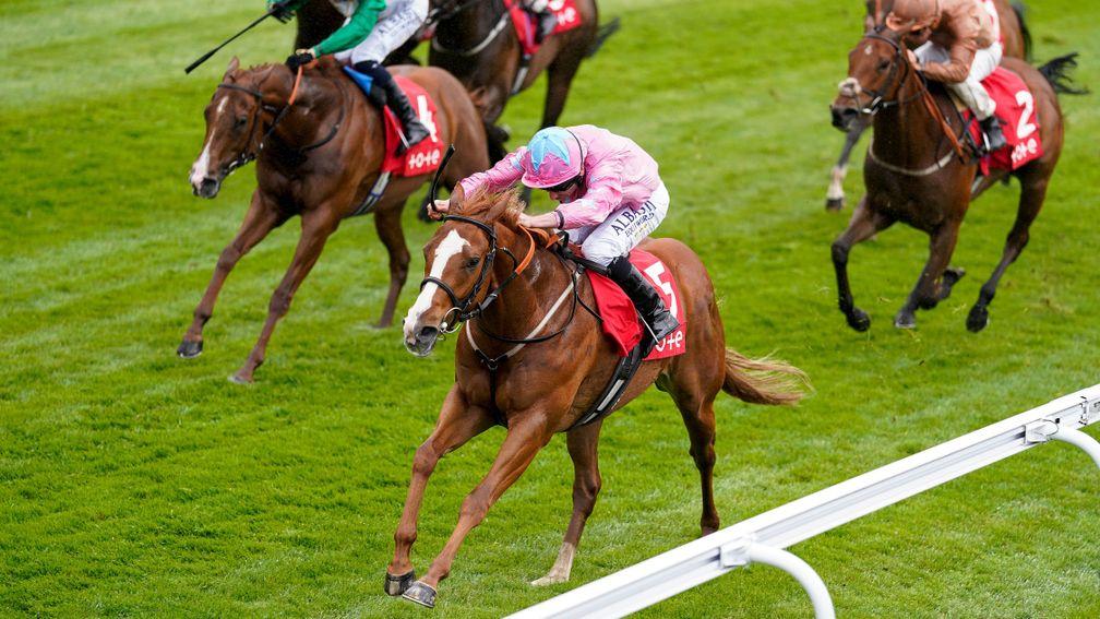 CHESTER, ENGLAND - MAY 04: Ryan Moore riding Live In The Dream win The tote.co.uk Free Chester Placepot Every Day Handicap at Chester Racecourse on May 04, 2022 in Chester, England. (Photo by Alan Crowhurst/Getty Images)