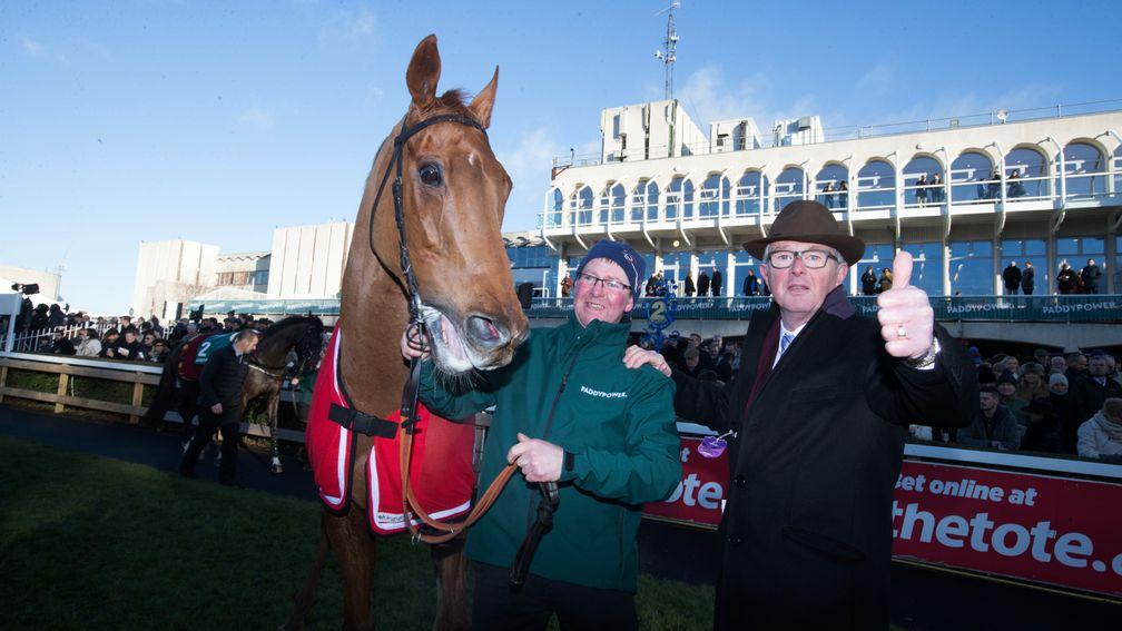 Simply smashing: owner David Robinson gives the thumbs-up at Leopardstown