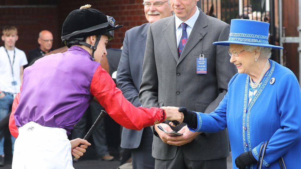 The Queen and jockey Donnach O'Brien at Musselburgh last year