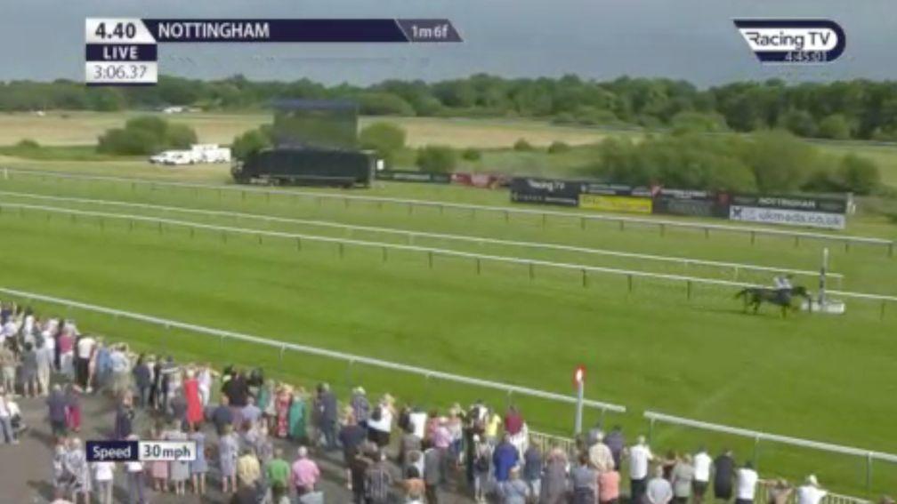 Storm chaser waltzed home a massive 26 lengths clear of the field (Racing TV)
