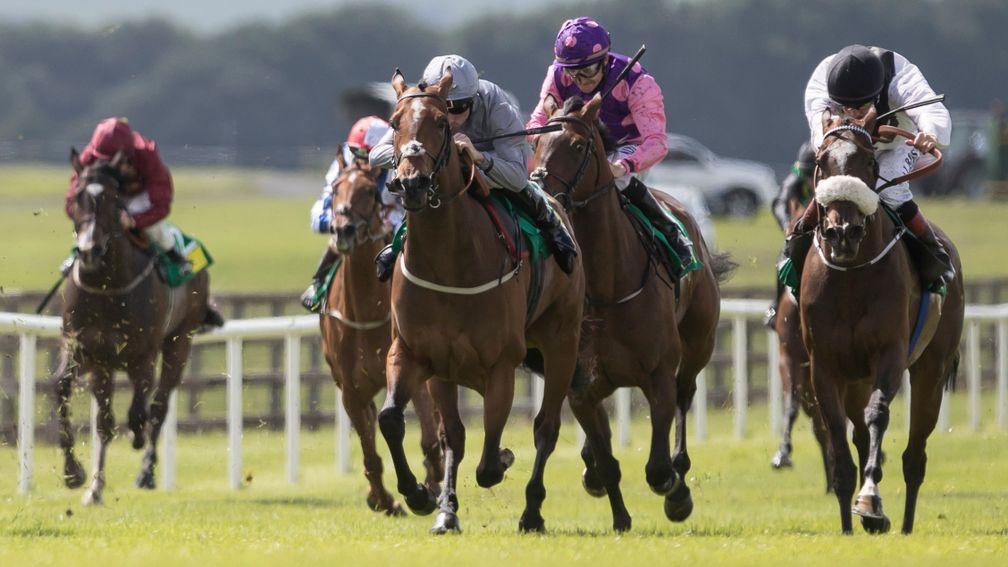 Penny Pepper (right) traded at 999-1 on Betfair before storming to success at the Curragh