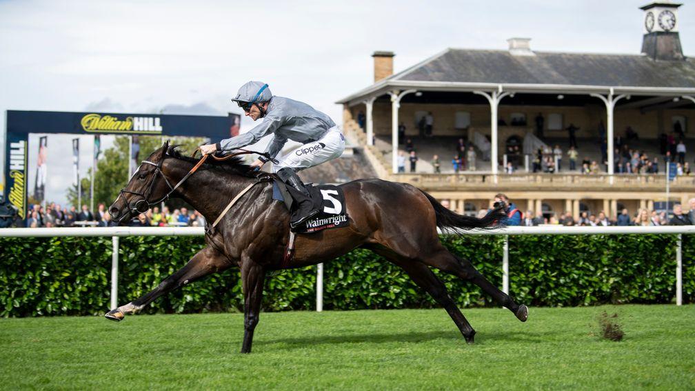 Soldier's Call and Danny Tudhope run out impressive winners of the Flying Childers Stakes