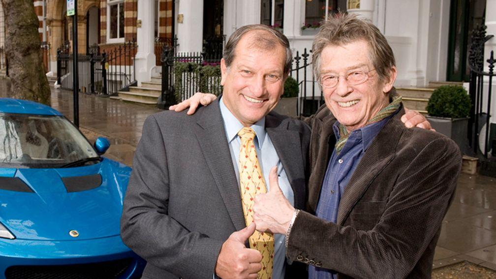 Sir John Hurt (right) with jockey Bob Champion, who Hurt played in the film Champions