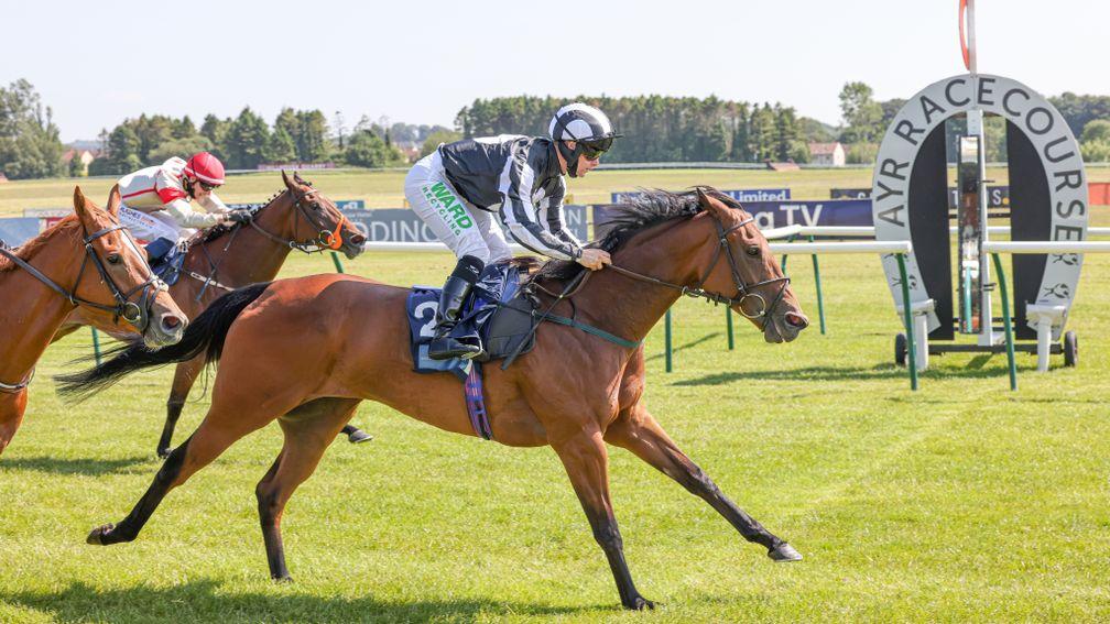 Keep Busy wins the Land O'Burns Fillies' Stakes a week after Royal Ascot