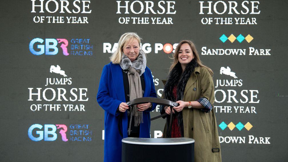 Bloodstock agent Mags O'Toole (left) receives the award for Horse of the Year award for Tiger Roll