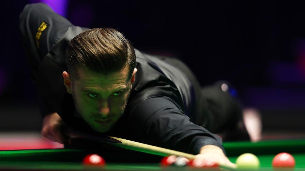 Mark Selby is in action on Monday