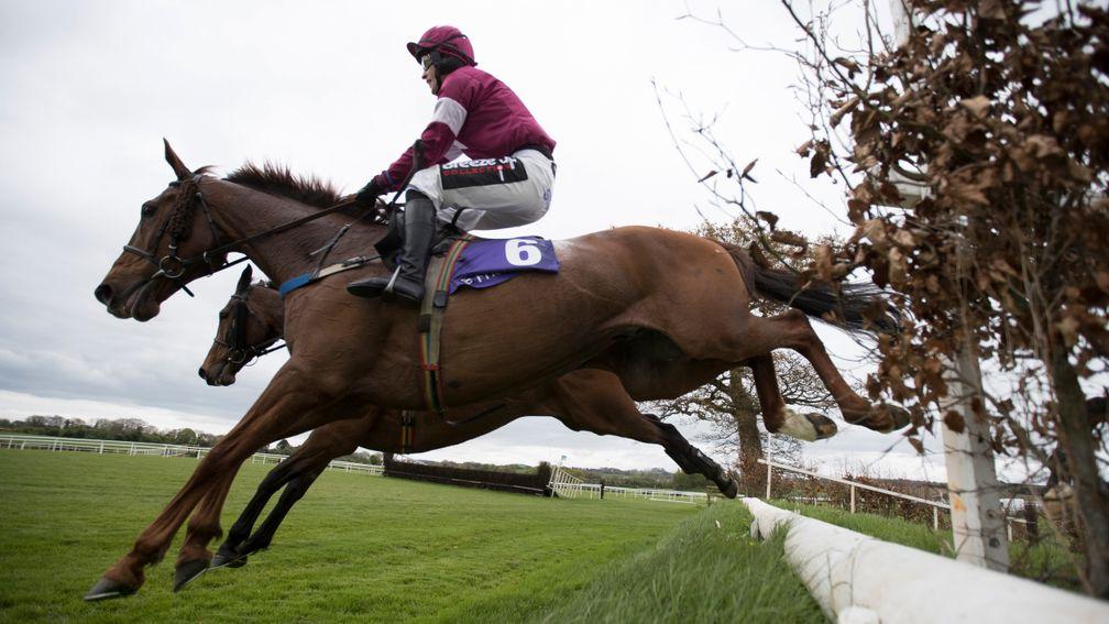 First Lieutenant (David Mullins) on the way to finishing third on his 50th and final start