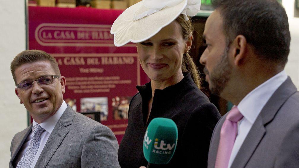 Francesca Cumani, Rishi Persad (right) and Jason Weaver were on duty for ITV Racing at Chester last week