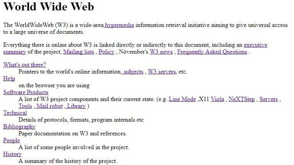 W£: the first web page