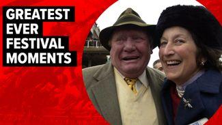 Best Mate wins his third Gold Cup - and Henrietta Knight performs her own iconic dash into the arms of her husband