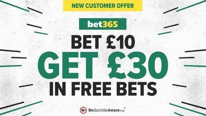 £30 free bets from bet365 for December: new customer betting offer